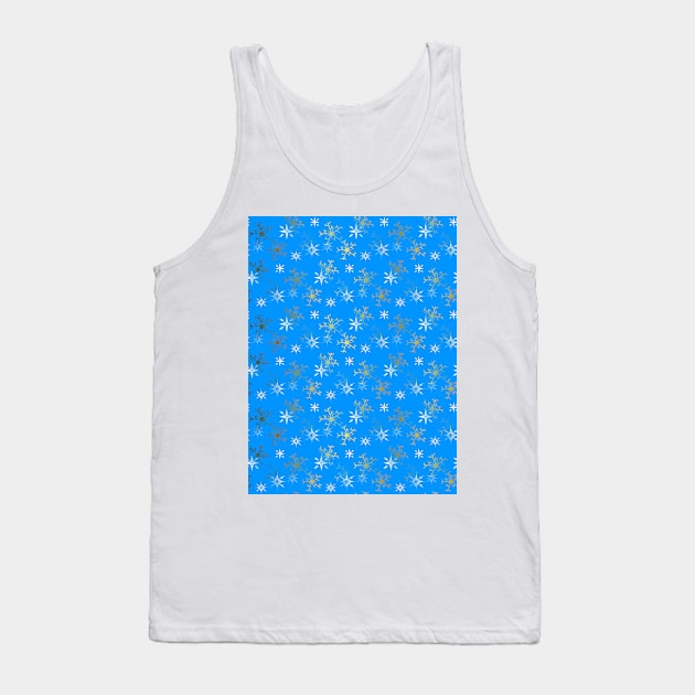 SNOWFLAKES Pattern Gold And White Tank Top by SartorisArt1